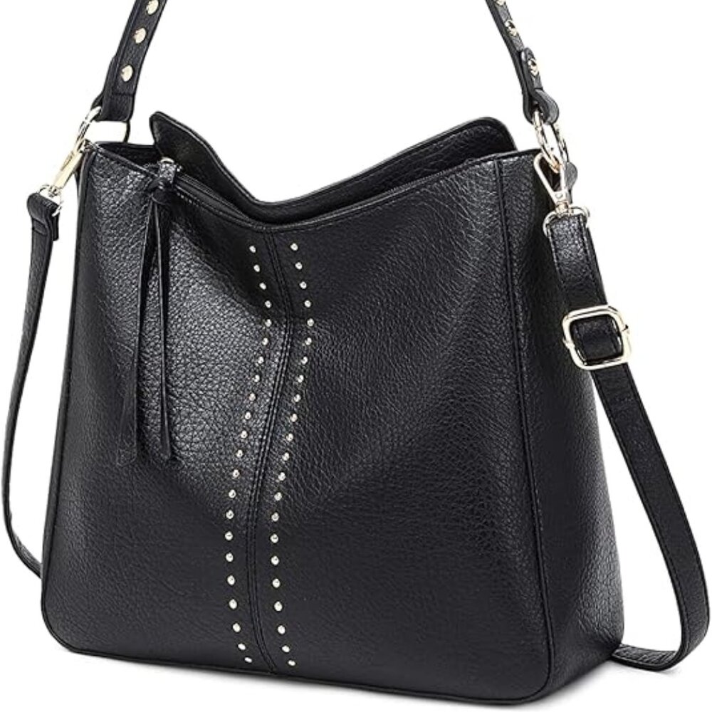 Hobo Crossbody Shoulder Bag Vegan Leather Medium Size Women's Purse Satchel